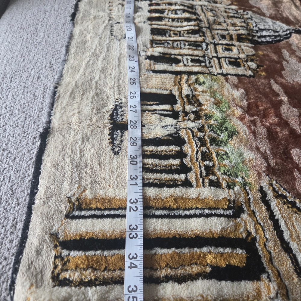 Vintage St. Peter’s Basilica Vatican Tapestry Wall Hanging Rug Rome Souvenir - Picture 10 of 11